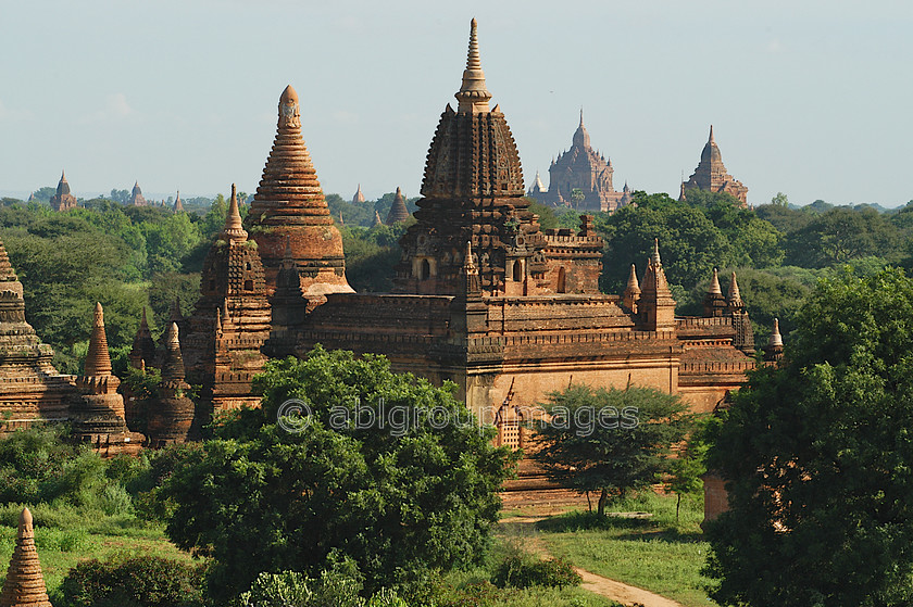 Burma - 00352 
 Bagan Plain - Temples of Bagan The spectacular plain of Bagan in which stand thousands of Stupas and Pahto (temples) adjacent to the Ayeyarwady (Irrawaddy) River 
 Keywords: building, Landscape, Myanmar, Burma, religious building, Stupa, Bagan, Asia, Ayeyarwady River, architecture