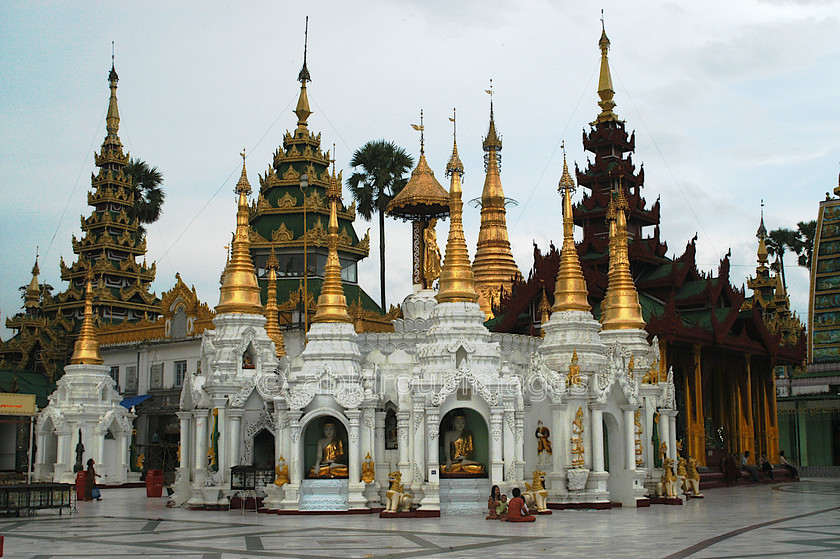 Burma - 00183 
 Shrines and Stupa's of The Shwedagon Paya, Yangon. 
 Keywords: Myanmar, building, Burma, architecture, Asia, religious building, religion, Stupa, Yangon, Buddhism