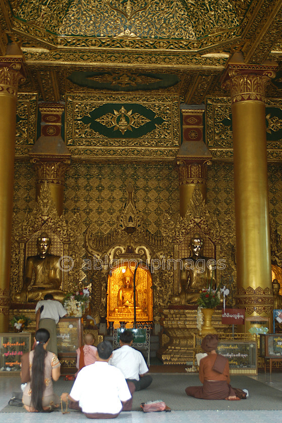 Burma - 00149 
 Buddha shrine at The Shwedagon Paya, Yangon. 
 Keywords: Yangon, Burma, religion, building, Myanmar, architecture, Buddhism, religious building, Asia