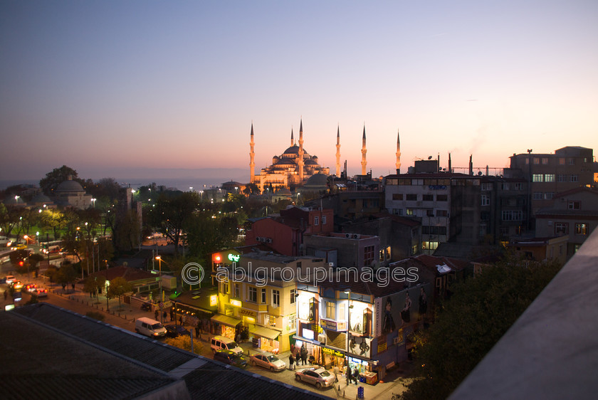 Turkey-288 
 Blue Mosque last light - View from Hotel balcony top floor restuarant 
 Keywords: Architecture, Asia, building, Europe, Imagefile-Gallery, Istanbul, Mediterranean, mosque, religious building, Sunset, Turkey, Whitewall-Gallery