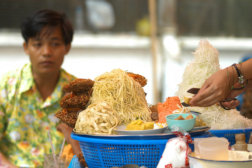 Burma - 00068 
 Noodle stall Bogyoke Aung San Market - 70 Year old Market (British Name: Scott Market) 
 Keywords: Asia, Burma, Yangon, Market, Myanmar