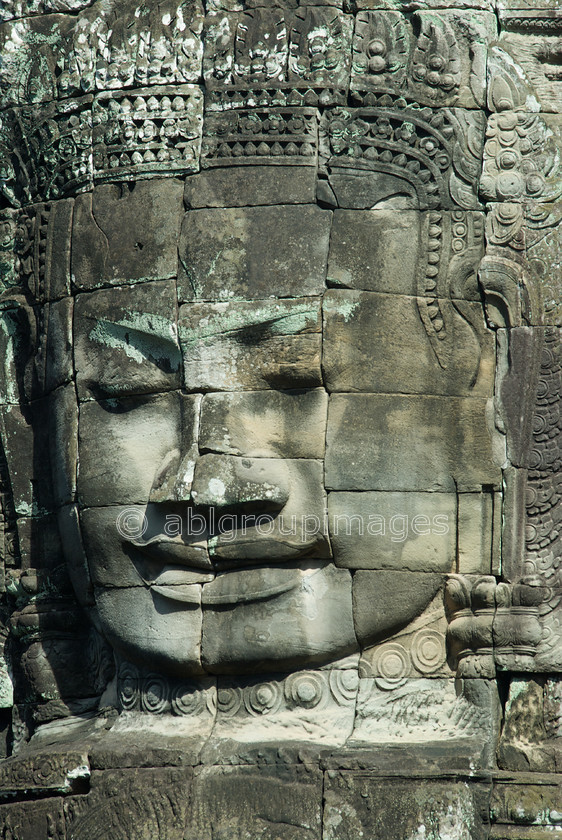 Cambodia -054 
 Angkor Thom - Bayon Face of a Lady 
 Keywords: Ankor, ARCHITECTURE, Asia, Buddhism, building, Cambodia, , religion, religious building