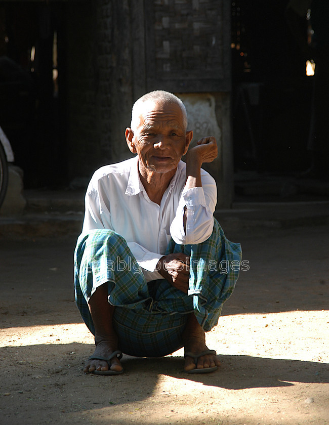 Burma - 01149 
 Old man by temple, Bagan Plain 
 Keywords: Asia, male, Old Man, Portrait, Burma, Bagan, Man, Myanmar